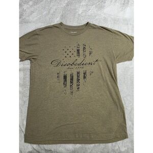 BC Limited Shirt Mens Large Green Disobedient USA Flag Patriotic Graphic Tee